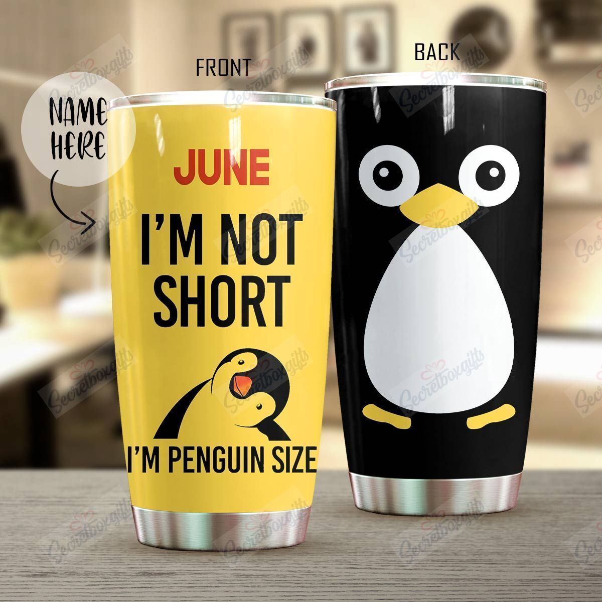 Personalized I Am Not Short I Am Penguin Yq0602668Cl Stainless Steel Tumbler Travel Customize Name, Text, Number, Image