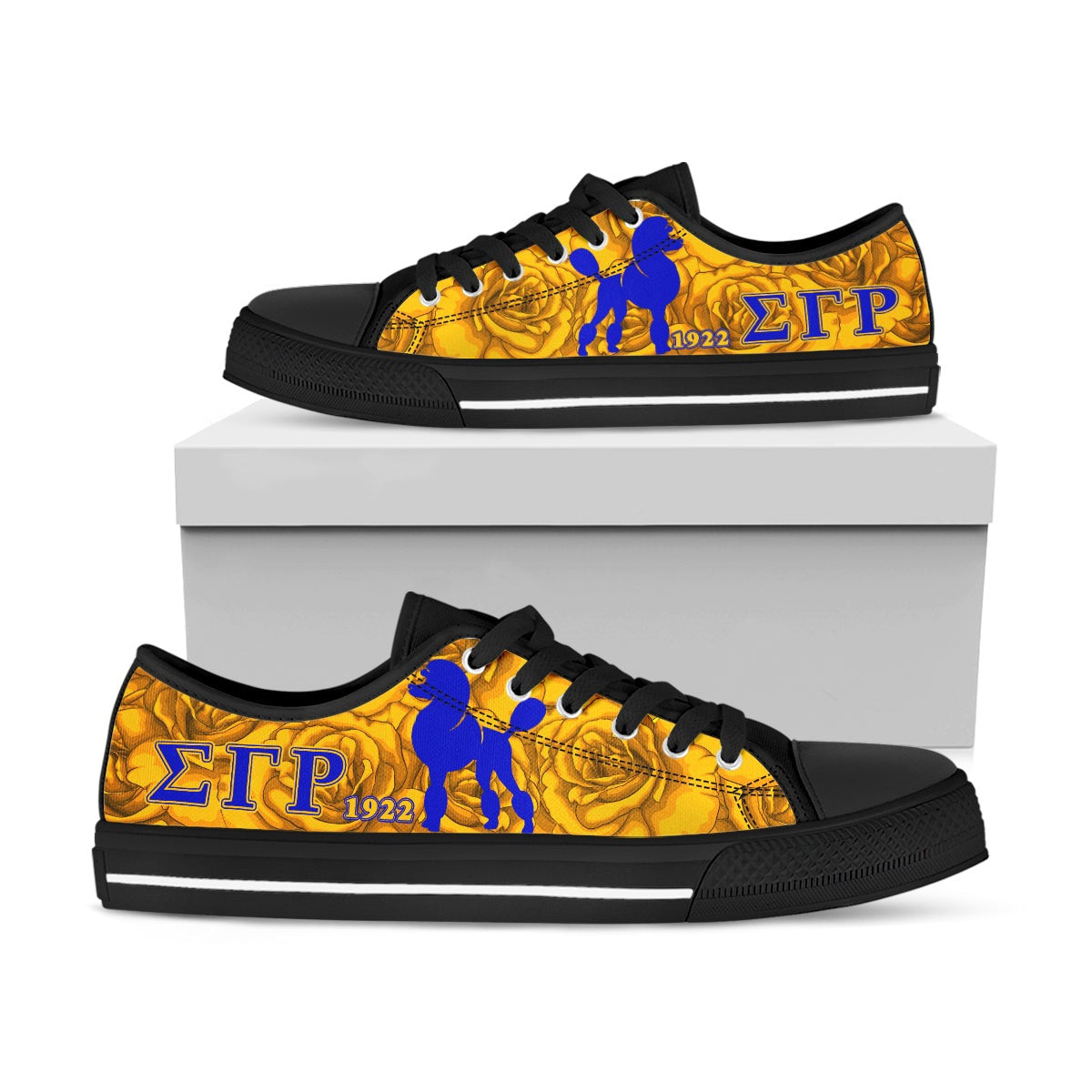 Sorority Footwear – Sigma Gamma Rho Yellow Rose Low Top Shoes