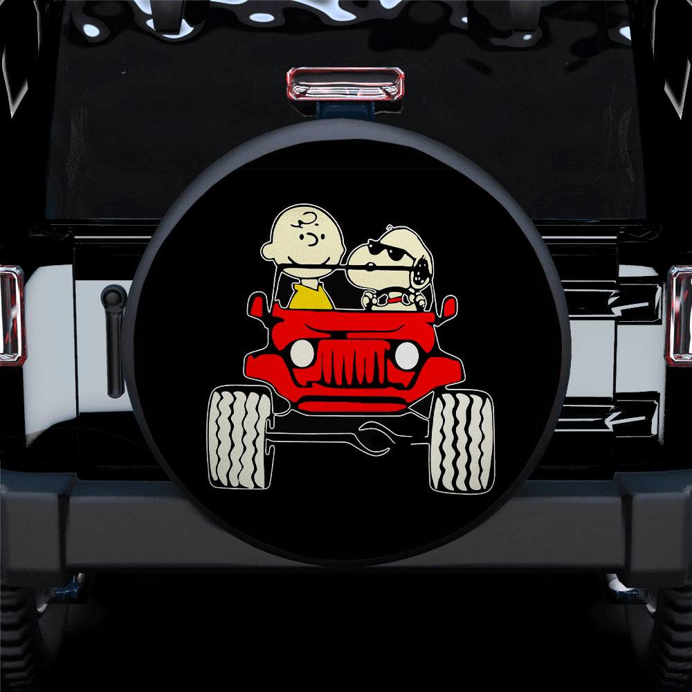 Snoopy Friends Driving Jeep Car Spare Tire Covers Gift For Campers