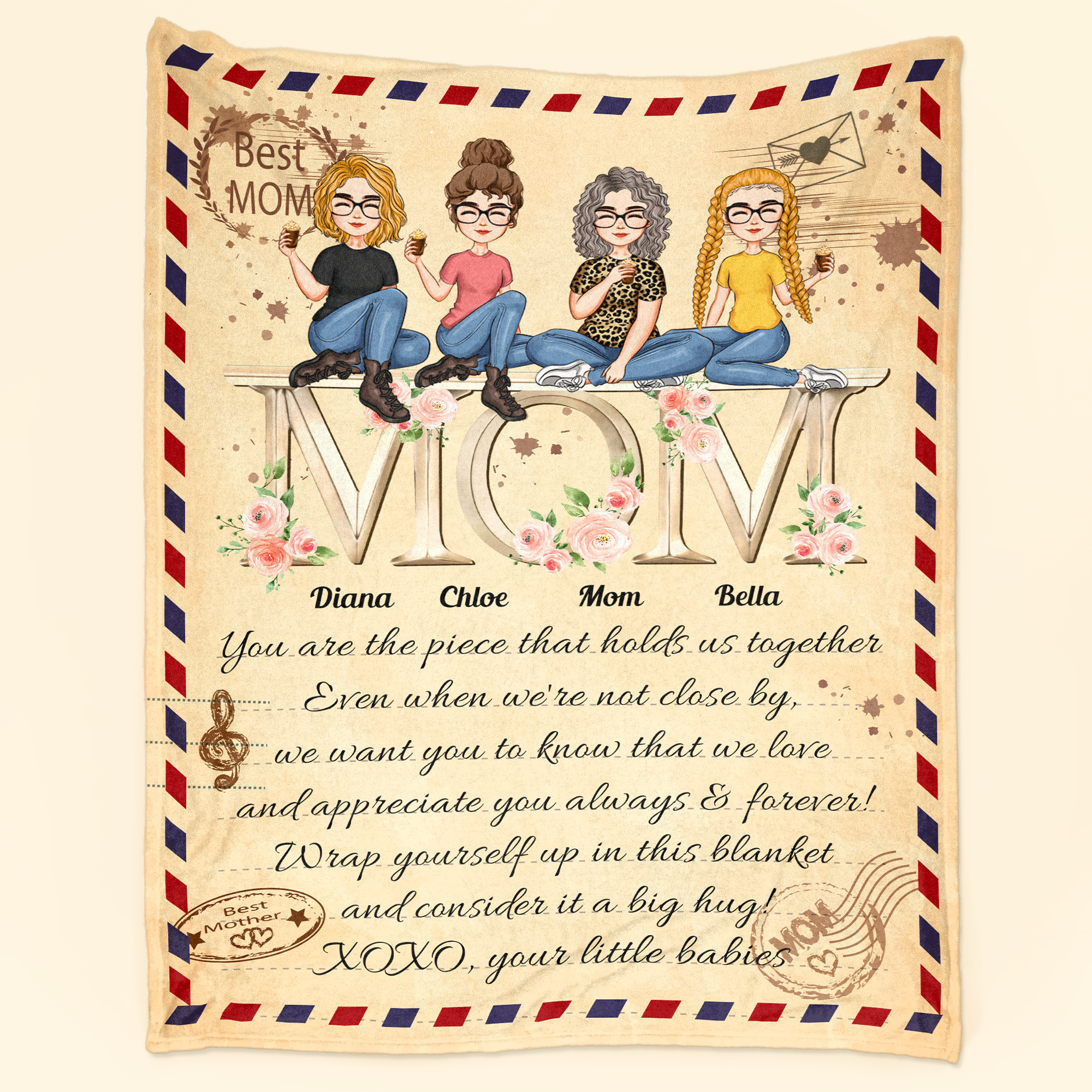 Wrap Yourself Up In This Blanket – Personalized Blanket – Mother’S Day, Loving Gift For Mom, Mum, Mother, Mommy