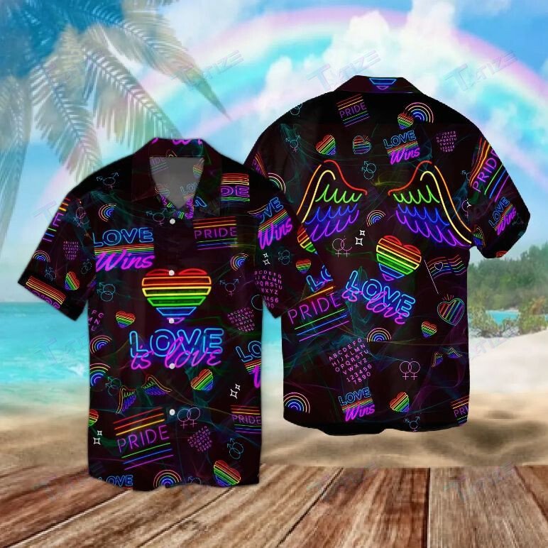 Lgbt Love Is All Over Printed Hawaii Shirt Size S Ha103367