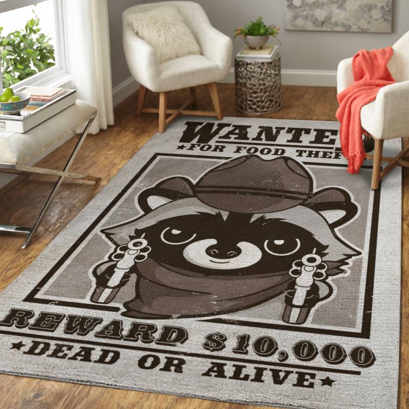 wanted racoon for food theft – Animals Area Rug Carpet