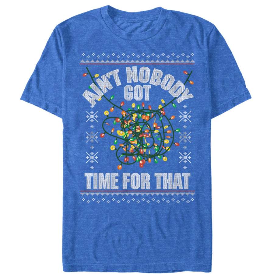 Lost Gods Men’s Christmas Lights Nobody Got Time  T Shirt