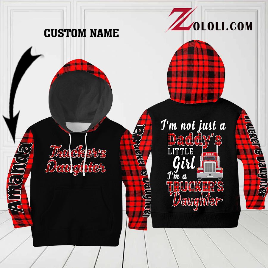 Trucker’s Daughter I’m not just a little daddy’s girl Kid Hoodie 3D TTM