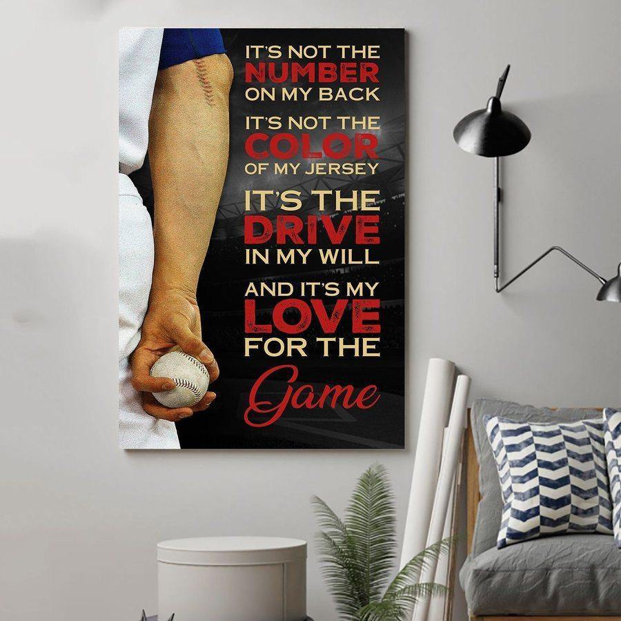 Baseball It’S Not The Number On My Back – Best Idea Gift , Gift For Home Decor, Gift For Family – Horizontal Canvas Matte Canvas Wall Art