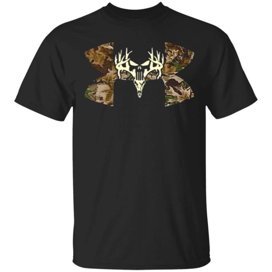 Fantastic Millitary Under Armour Punisher Skull Deer Head Template T-Shirt