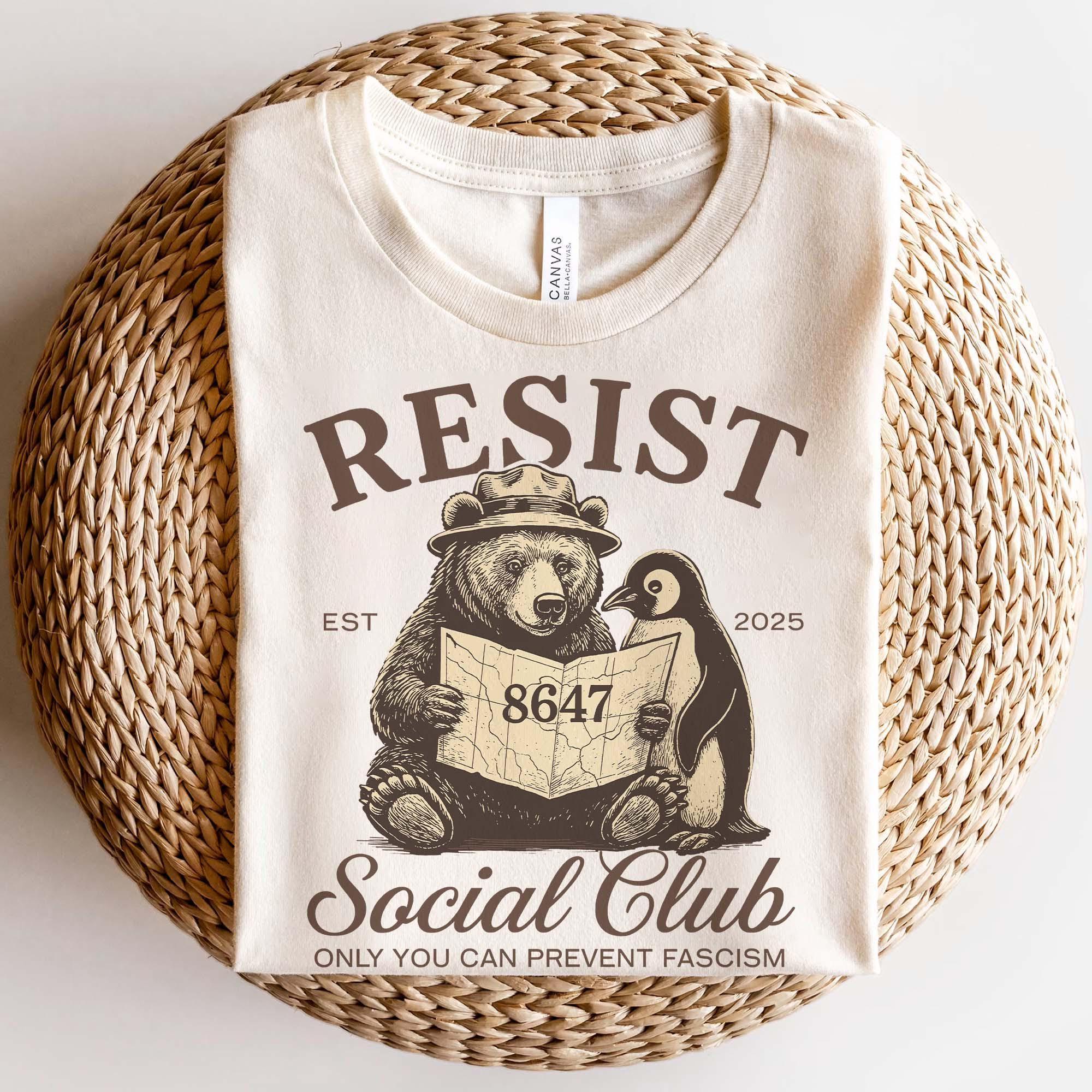 Bears Penguins RESIST Shirt, Social Club Penguins Shirt, I Stand With The Penguins, Flippers Up Social Club, FDT Bear Shirt, Penguins Tariff
