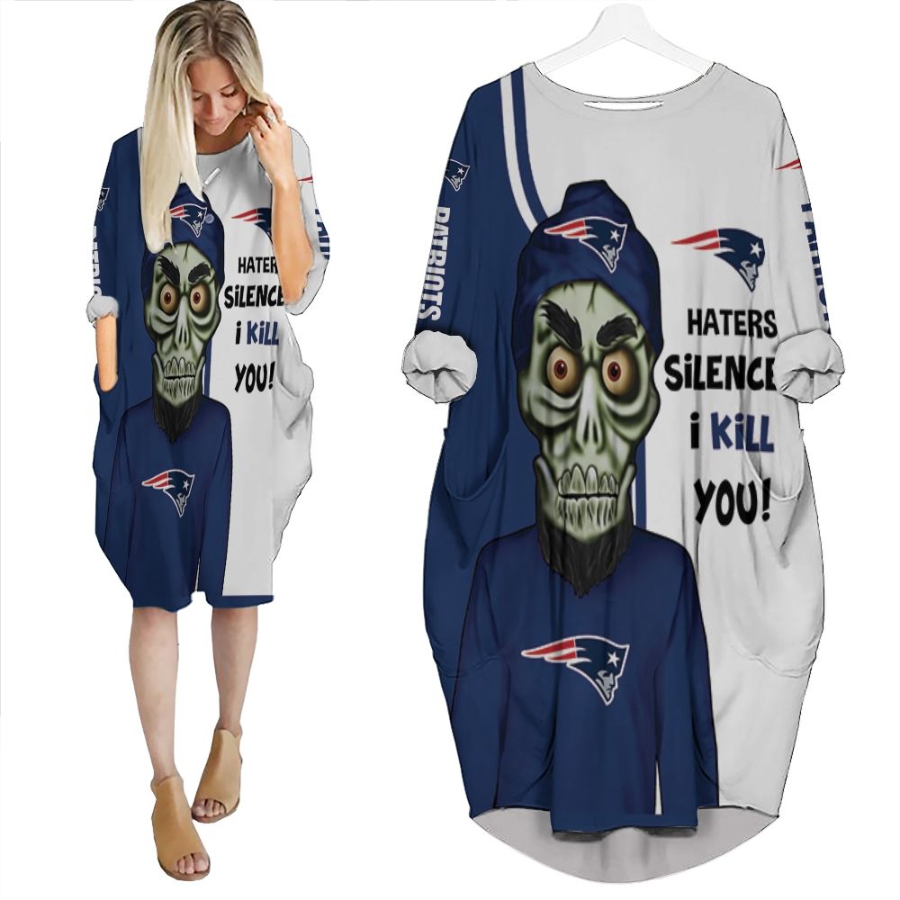 New England Patriots Haters I Kill You 3D Batwing Pocket Dress