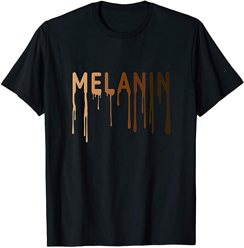 Unique Hand Drawn Melanated Drippin Paint Melanin BLM BHM T-Shirt