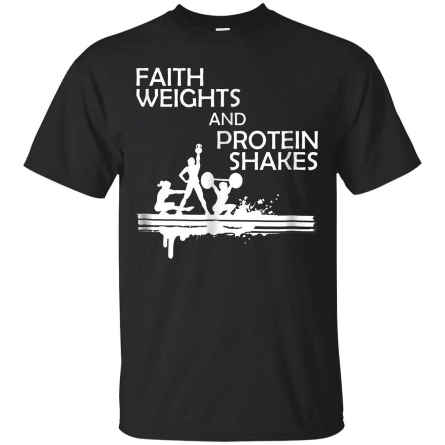 AGR Faith Weights And Protein Shakes Tshirt Gym Shirt Jaq T-shirt