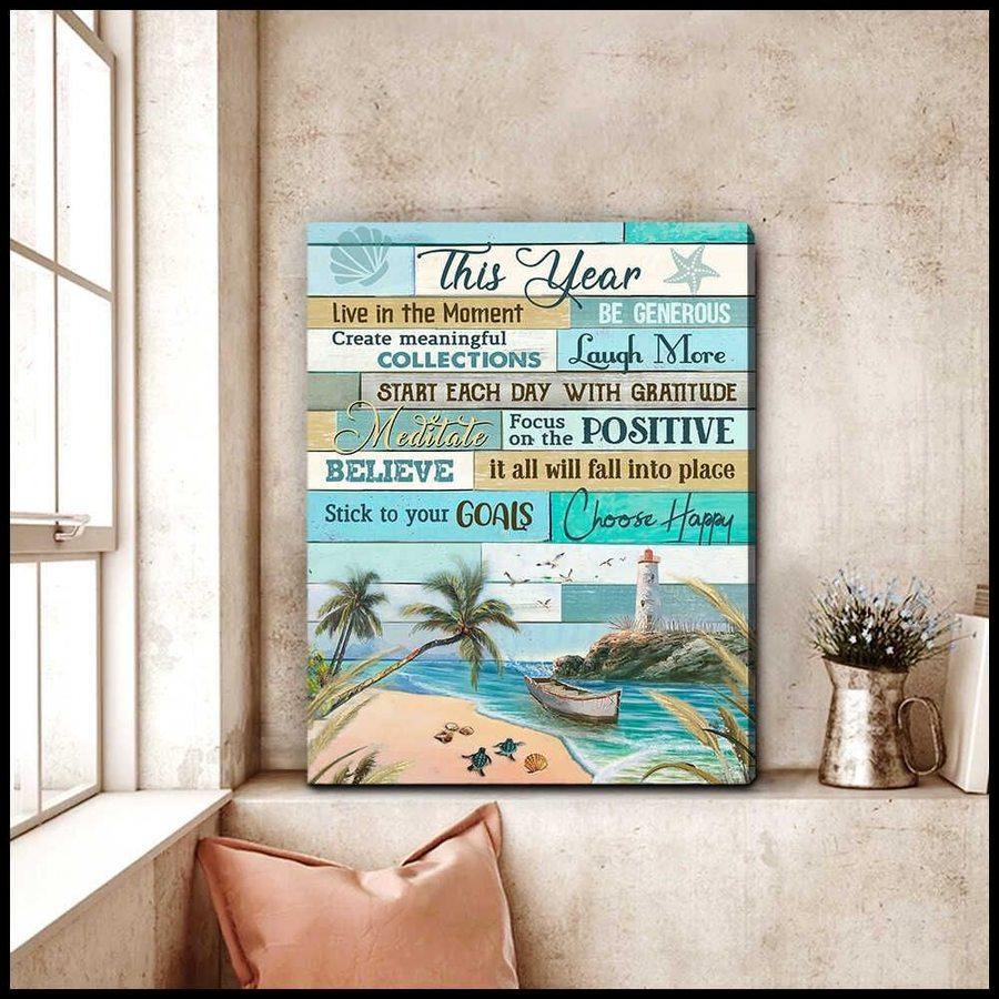 Beach Turtles This Year – Best Idea Gift , Gift For Home Decor, Gift For Family – Horizontal Canvas Matte Canvas Wall Art