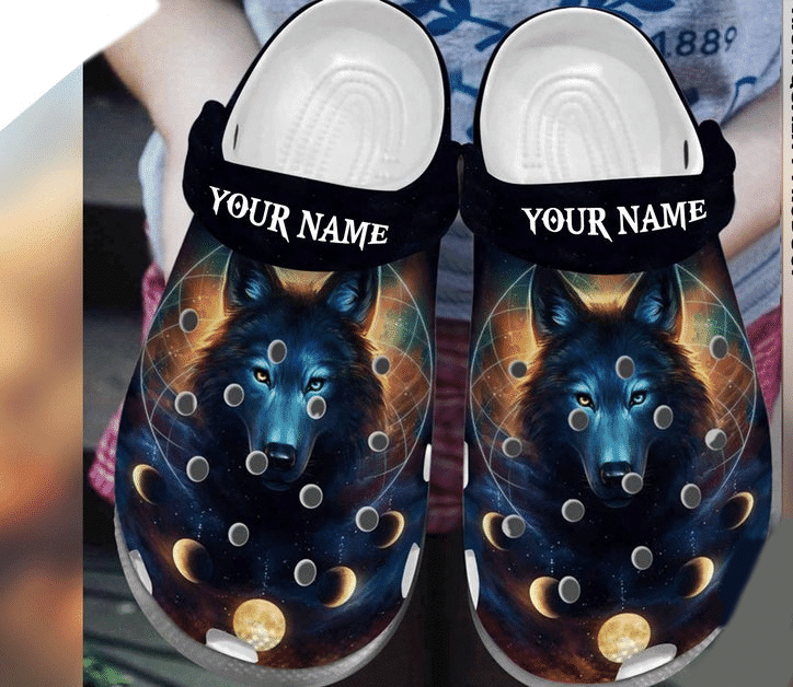 Custom Name Wolf Bohemian 6 Rubber clog Shoes Comfy Footwear