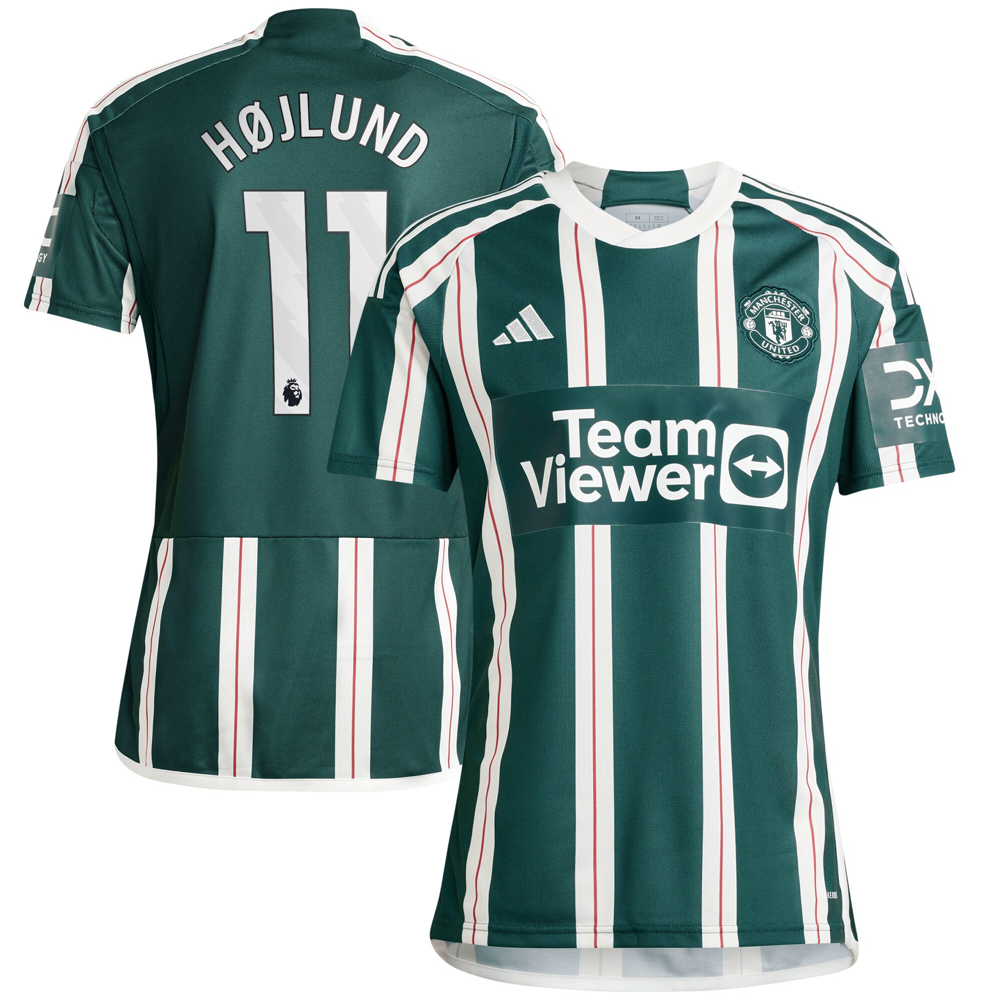 Rasmus Højlund Manchester United 2023/24 Away Replica Player Jersey  Green