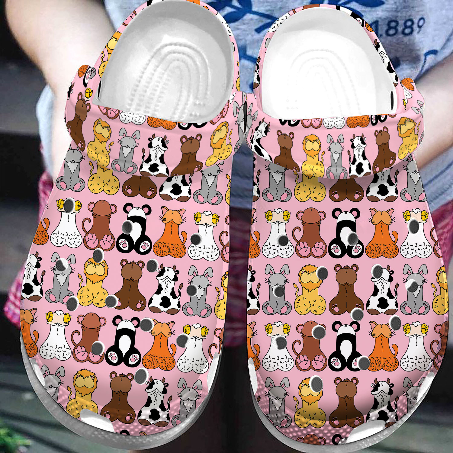 Cute Penis Funny Animal Pattern Clog Shoes #Dh