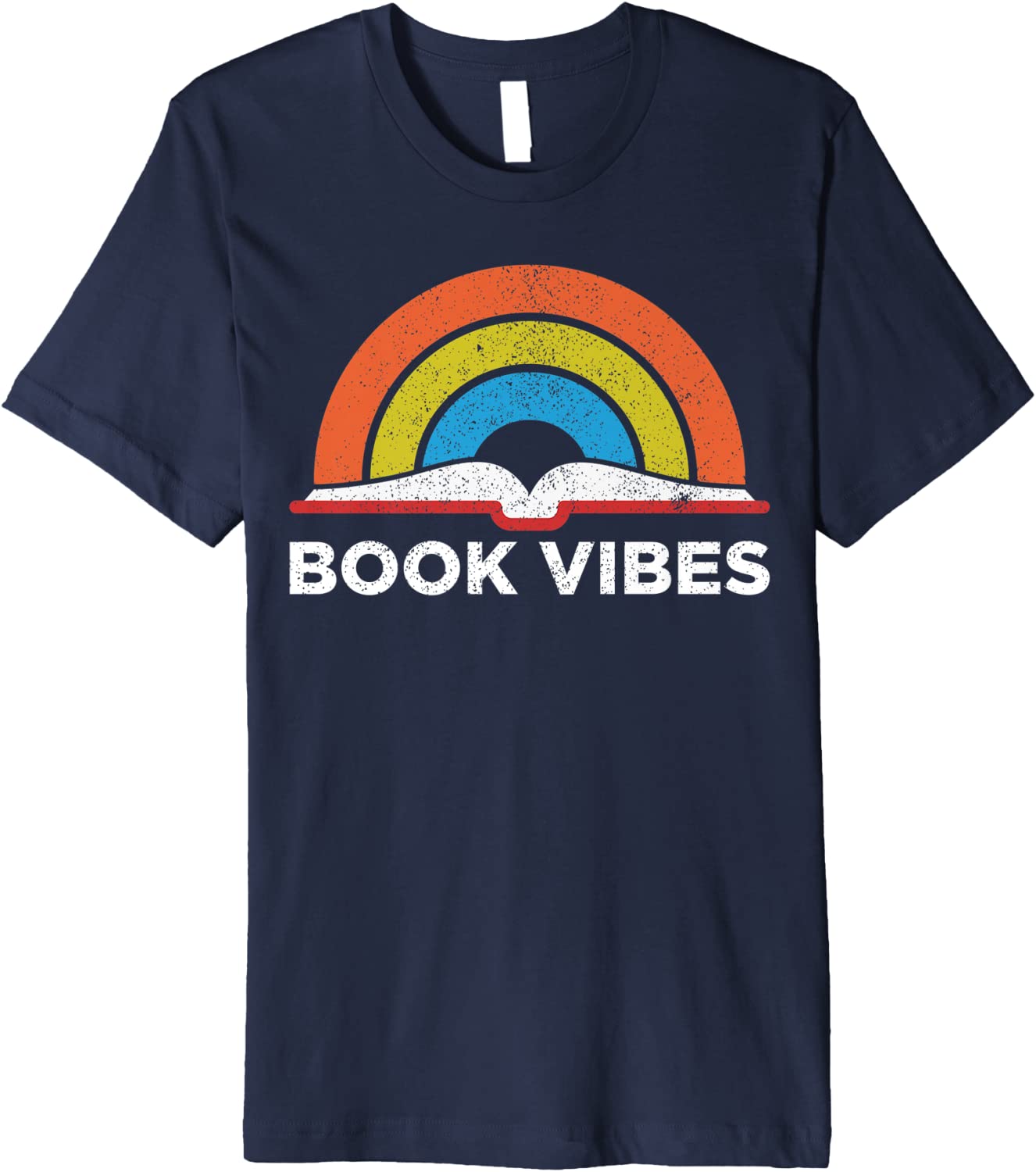 Pride T Shrit For Reading Lovers, Lgbtq Premium T-Shirt, Vintage Retro Book Vibes Rainbow Shirt