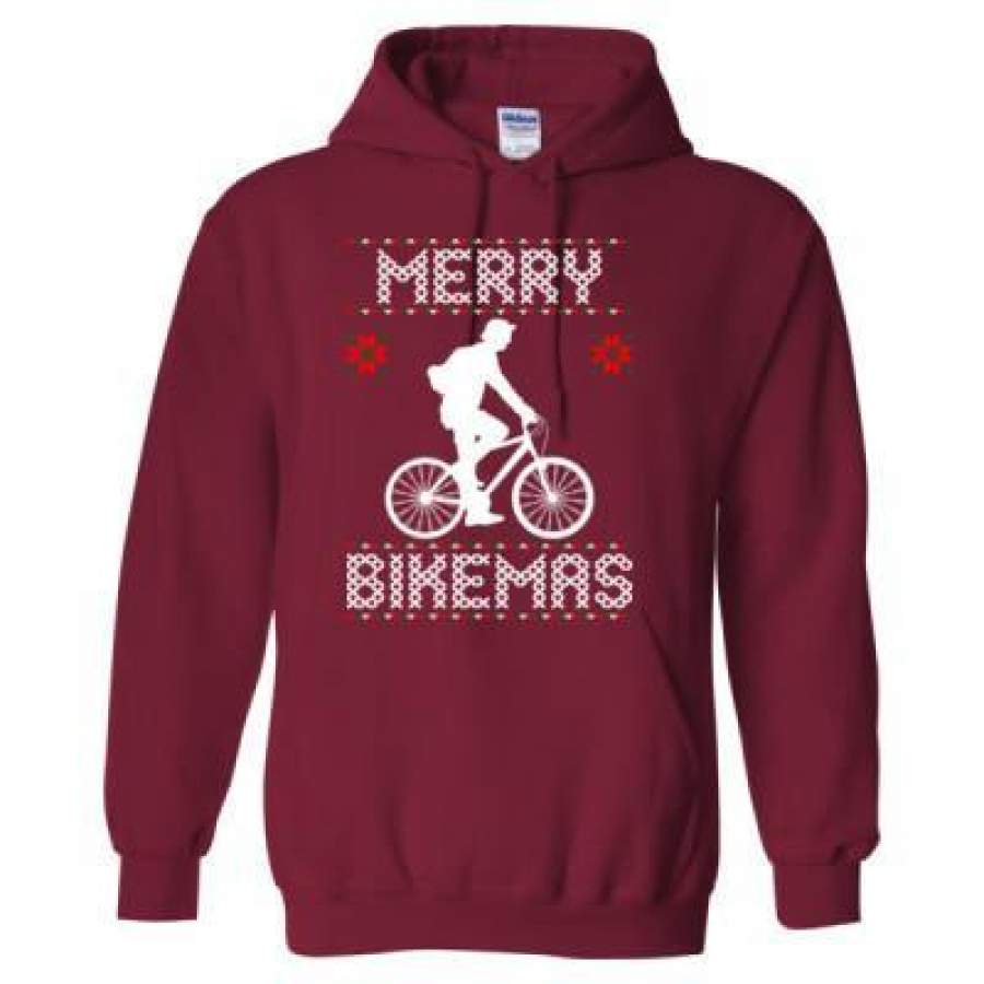 Agr Merry Bikemas Ugly Christmas Sweater 2023 – Heavy Blend™ Hooded Sweatshirt