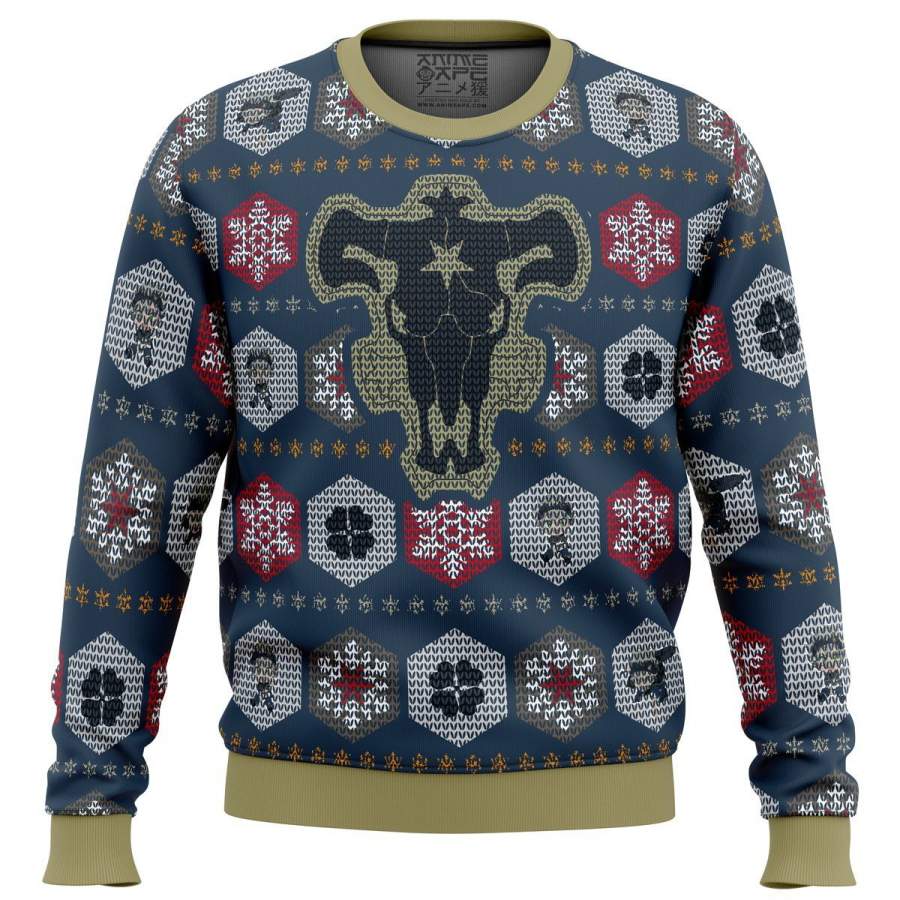 Asta Black Clover Premium Ugly Christmas Sweater