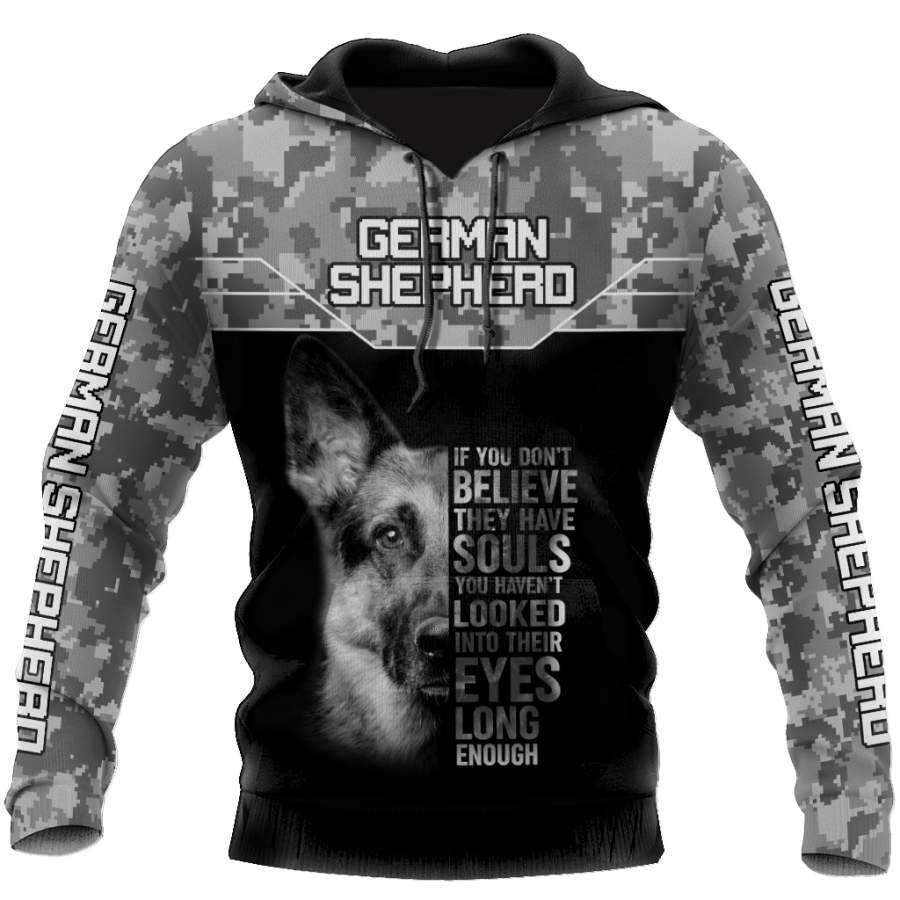 3D German Shepherd Camo Unisex Shirts TR2110205