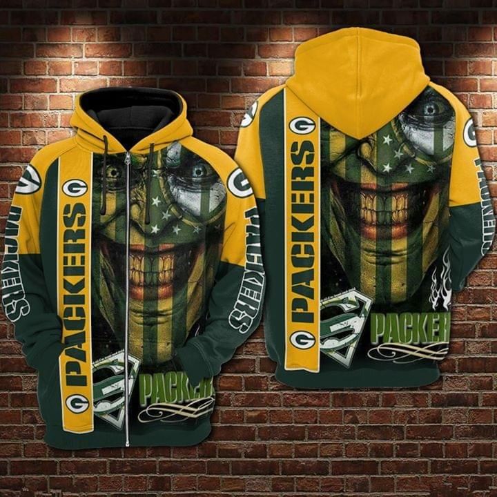 Green Bay Packers Superman Logo 3D T Shirt Hoodie Sweater