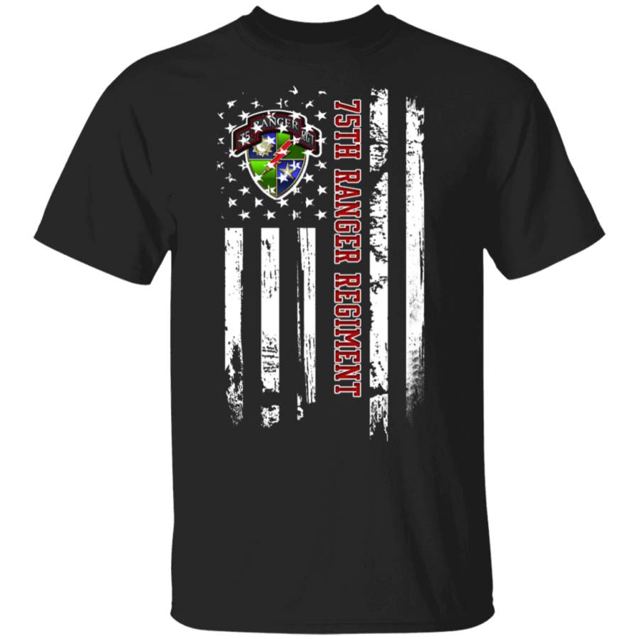 75th Ranger Regiment Veteran American Flag Father’s Day Veteran’s Day Tshirt