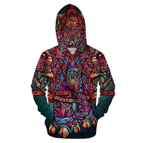 Colorful Elephant Zip-up Hoodie – Chingontees