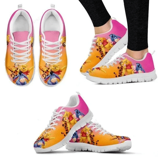 Eeyore Winnie The Pooh Ver8 Print Sneakers, Women’S Sneakers, Handmade Crafted Sneaker White Shoes Birthday Gift Fashion Fly Sneakers