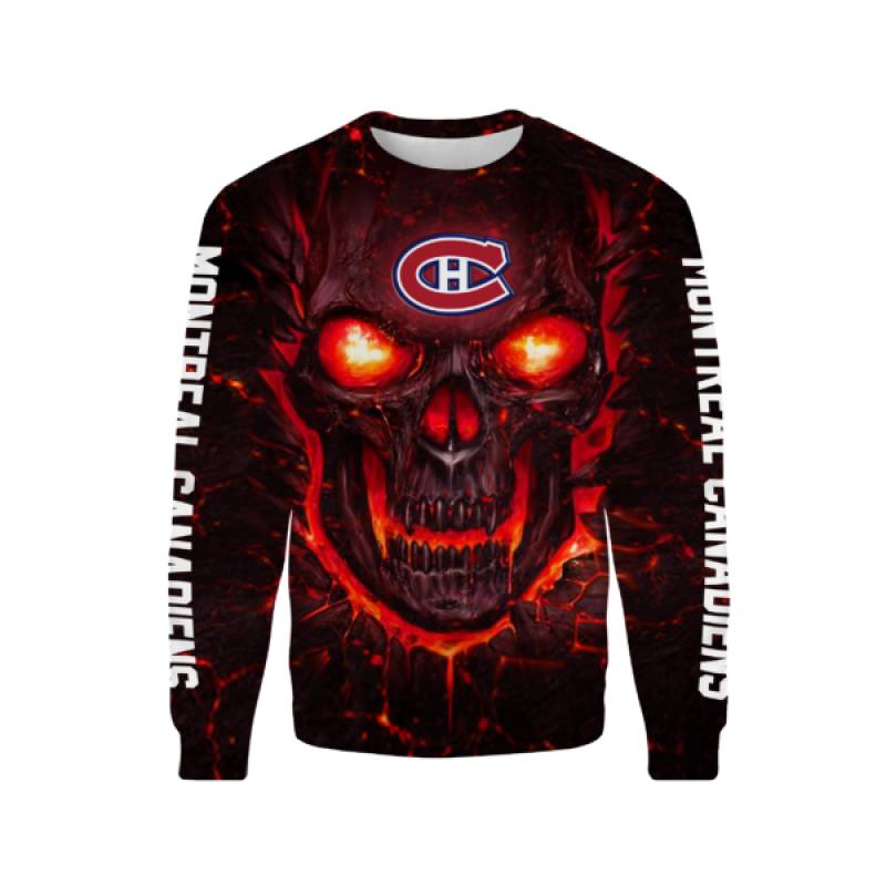 Skull montreal canadiens full over print shirt – maria