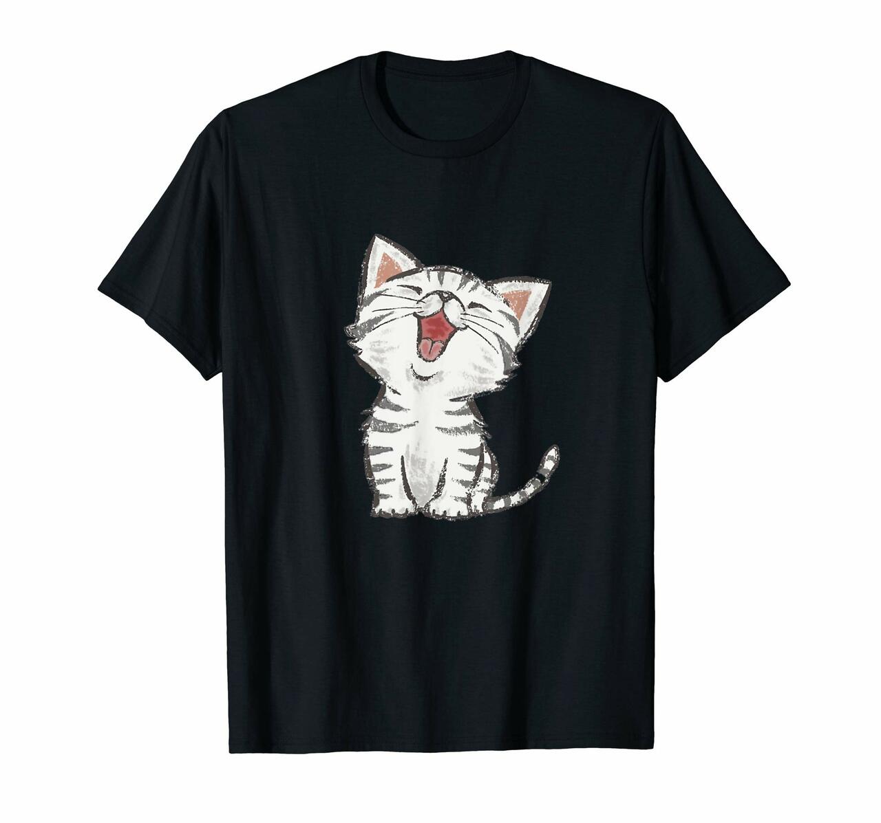 Cute Kitten Yawning T-Shirt – Adorable Cat Animal Tee