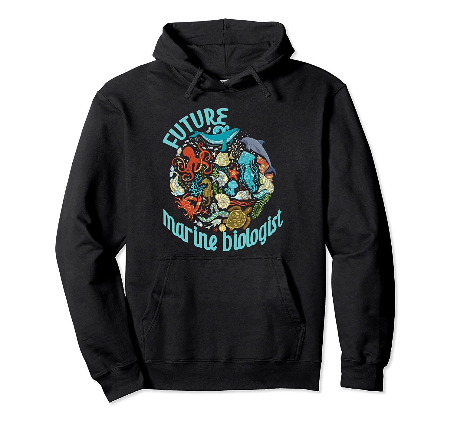 Future Marine Biologist Ocean Life Drawing Whale Octopus Pullover Hoodie, T-Shirt, Sweatshirt