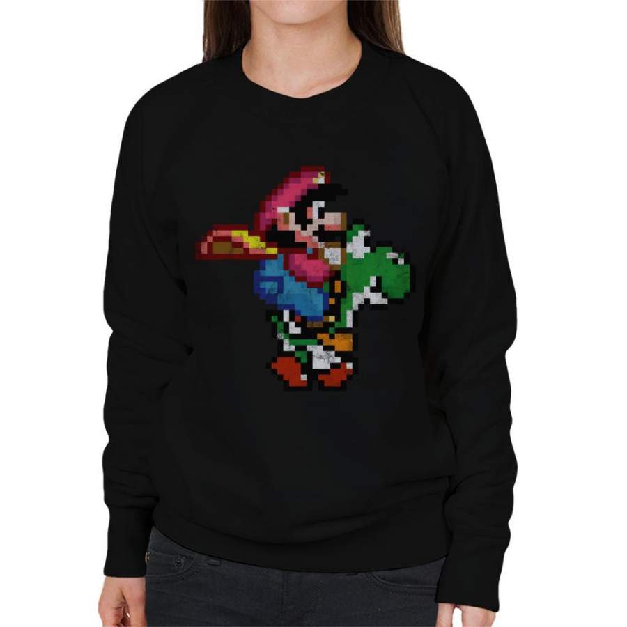 Pixel Mario And Yoshi Women’s Sweatshirt