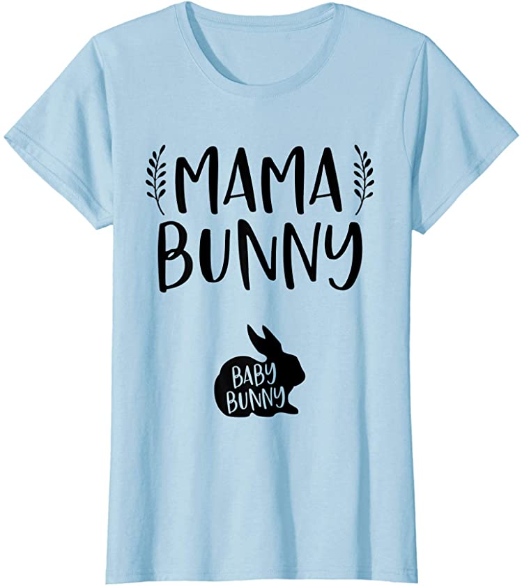 Womens Easter Pregnancy Announcement Shirt Mama Bunny Baby Reveal T-Shirt