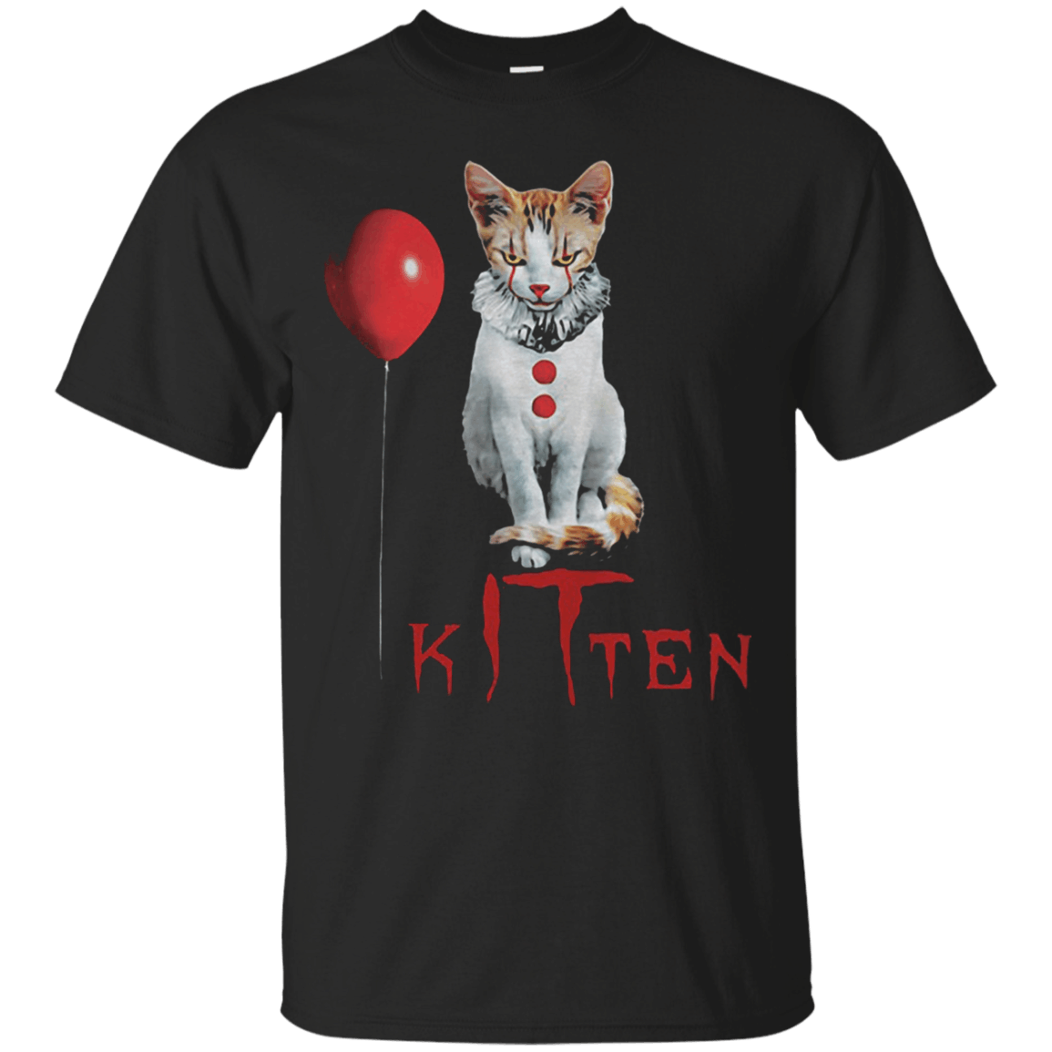 Buy Kitten – IT movie Stephen King with cat clown T shirt