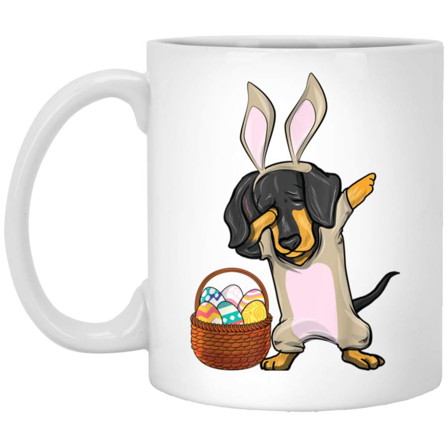 Dabbing Easter Bunny Dachshund Doxie Girls  T Mug Design