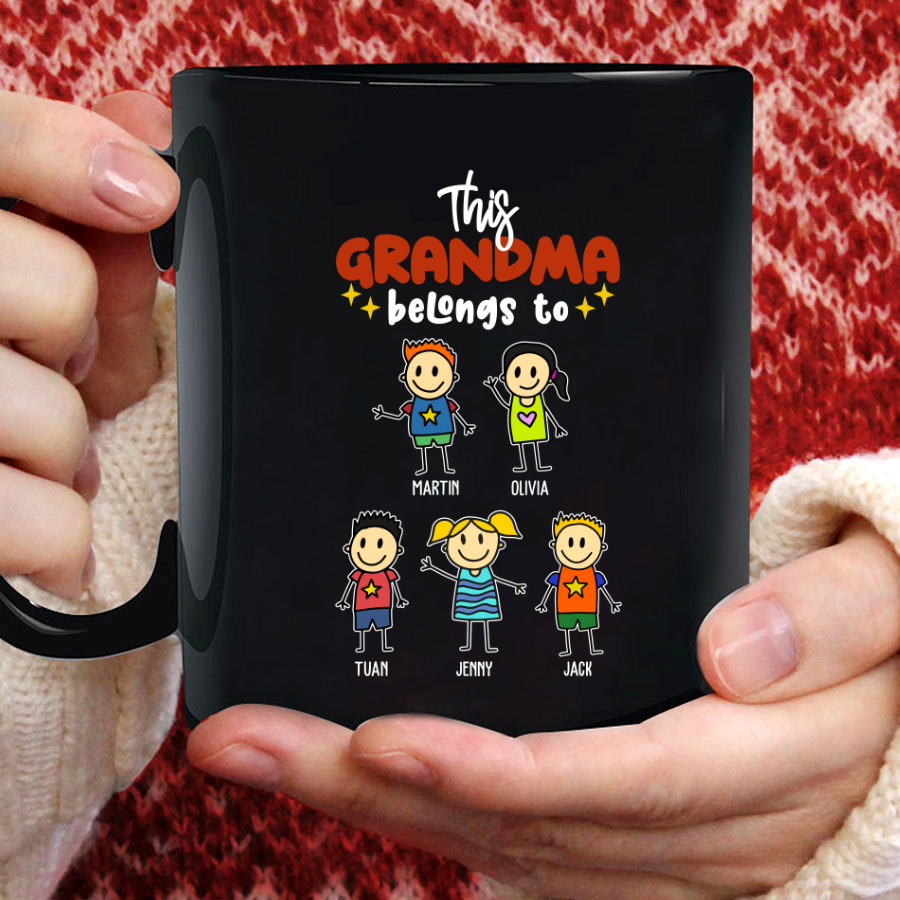 This Grandma Belongs To Kid Names Mother’S Day Mug