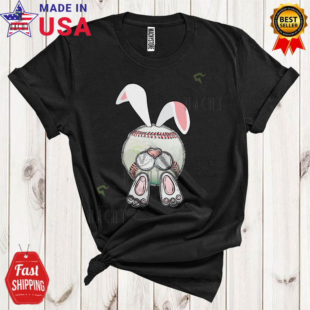 Bunny Baseball Cute Funny Easter Day Bunny Baseball Sport Playing Player Team Lover T-Shirt