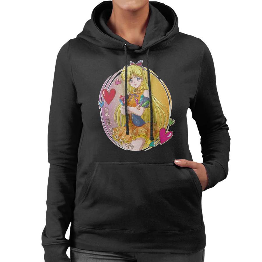 Happy New Year Minako Sailor Venus Sailor Moon Women’s Hooded Sweatshirt