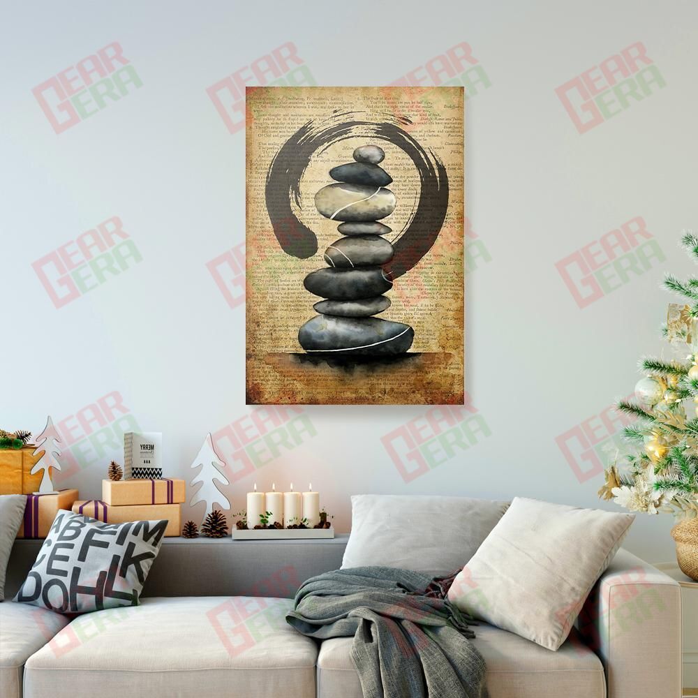 Canvas Prints Stone Balance Circle Brush Yoga Painting Canvas Appealing Canvas Home Decoration