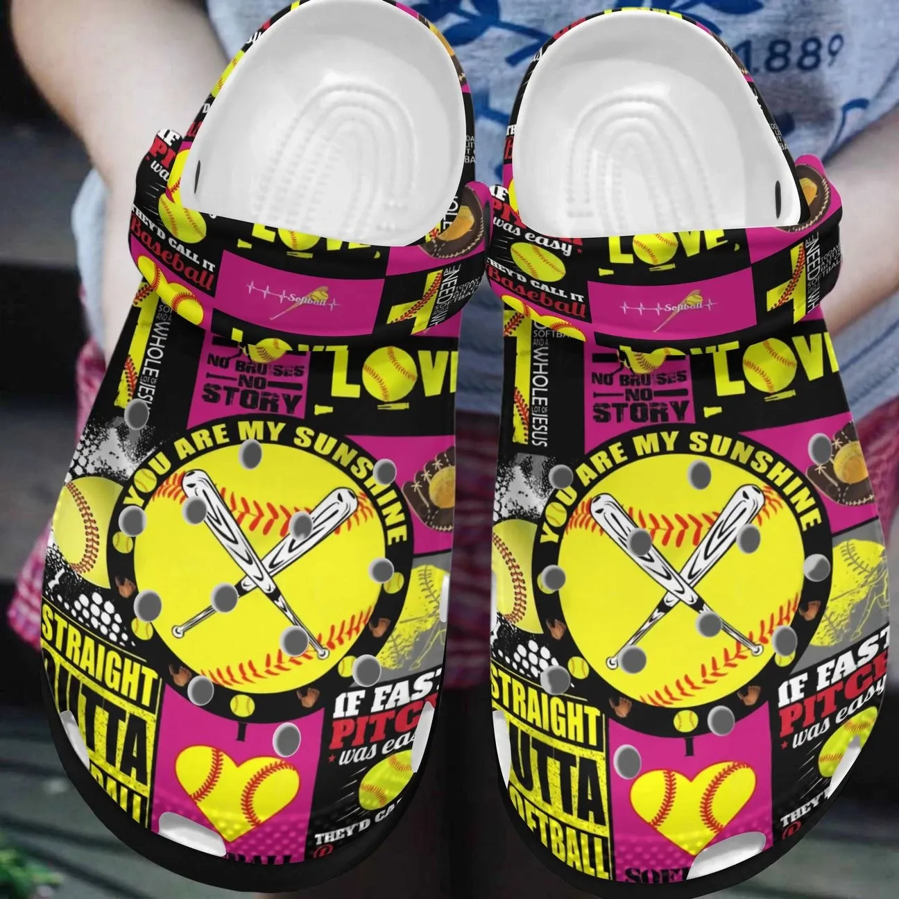 custom softball crocs