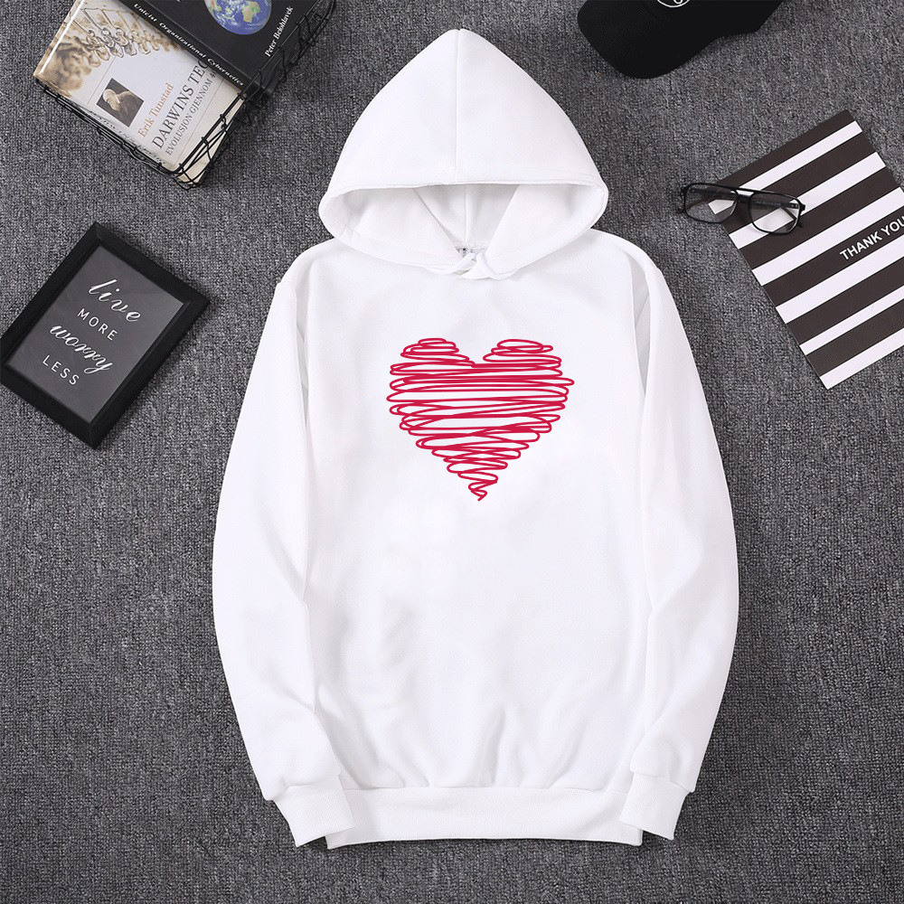 Sweetheart Printed Woman Sweatshirts Autumn Winter Clothes Female Hoodies Fleece Womens Winter Tops Hoodies alx