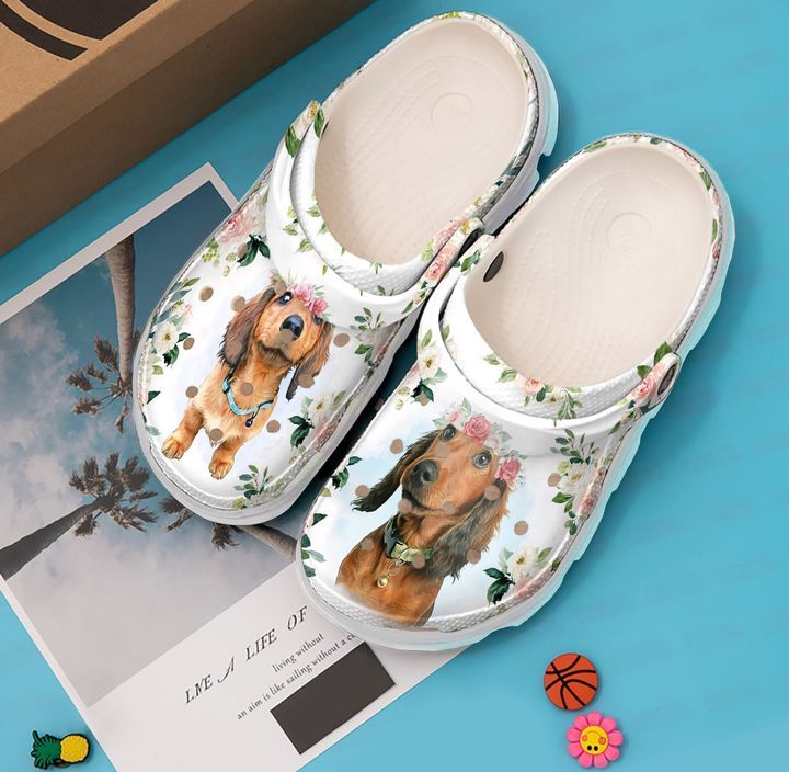 Dachshund Baby Sku 716 Crocs Crocband Clog Comfortable For Mens Womens Classic Clog Water Shoes