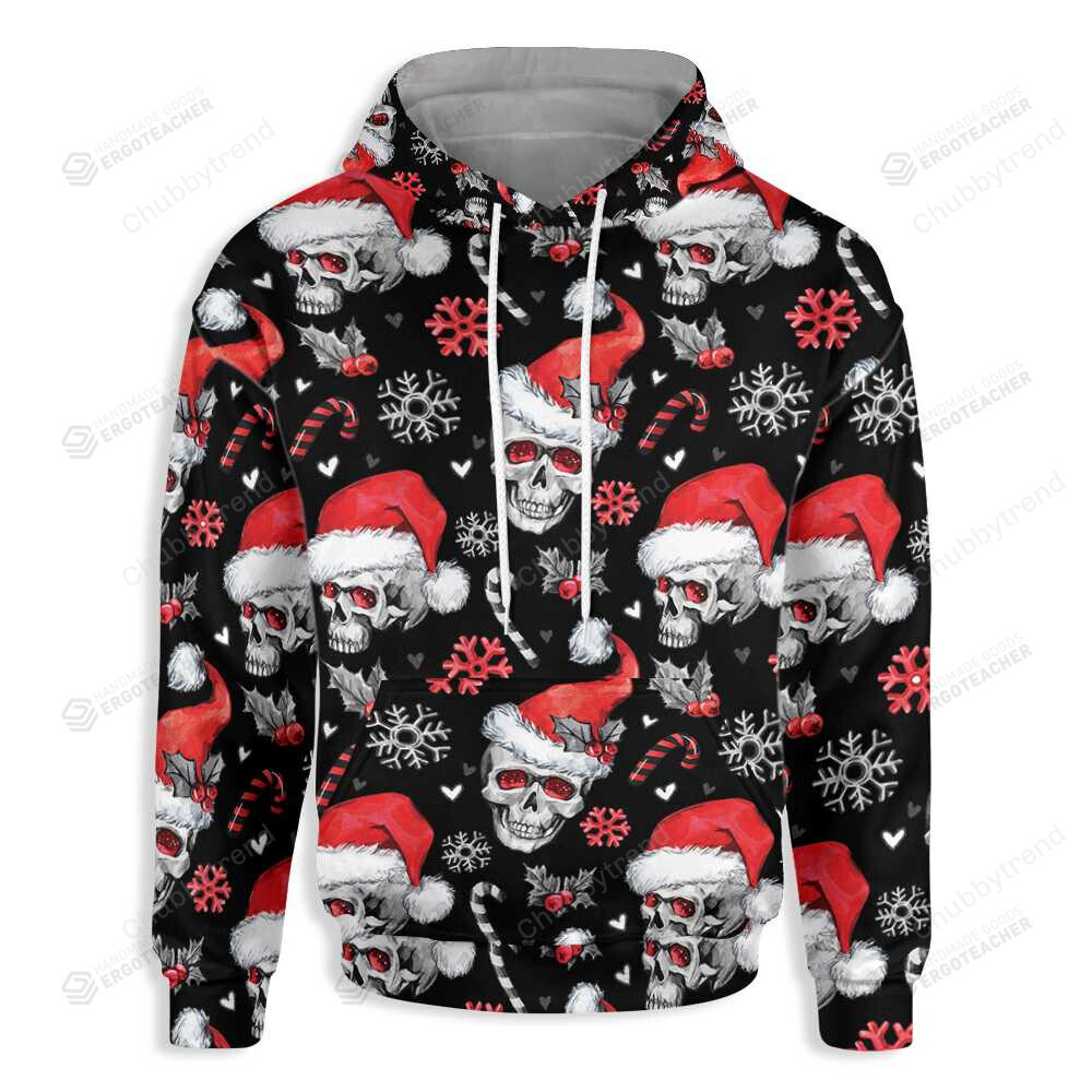 Christmas Skulls With Candy Canes 3D All Over Print Hoodie, Zip-Up Hoodie