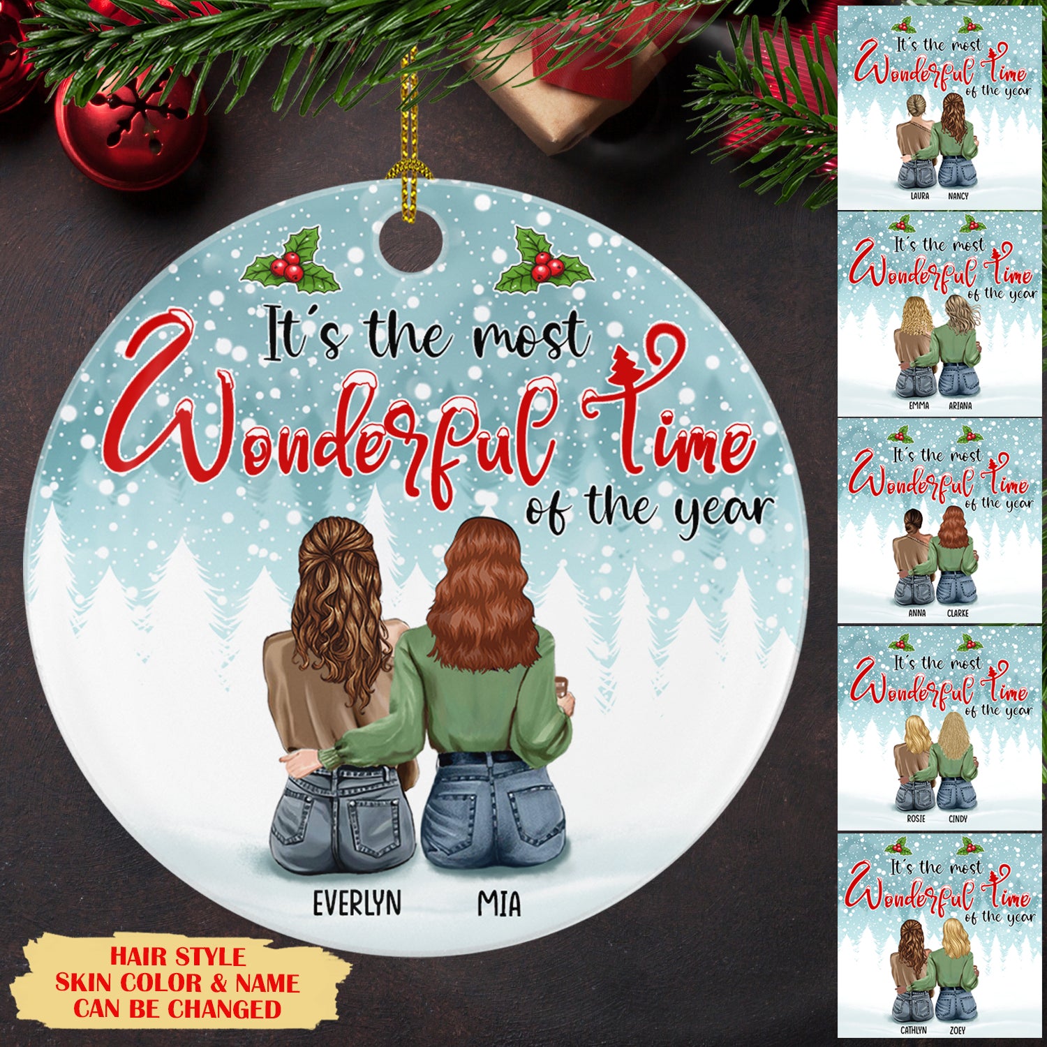 Wonderful Time – Personalized Ceramic Christmas Ornaments