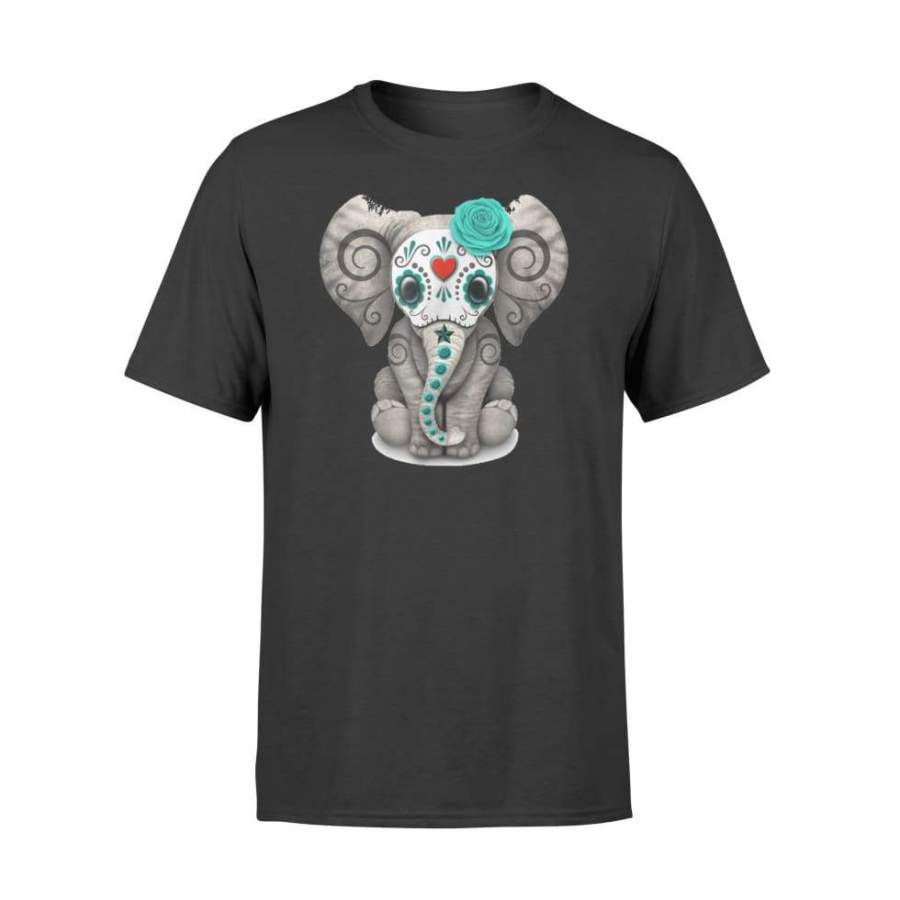 Sugar Skull Elephant Day Of The Dead Halloween Shirt – Standard T-shirt