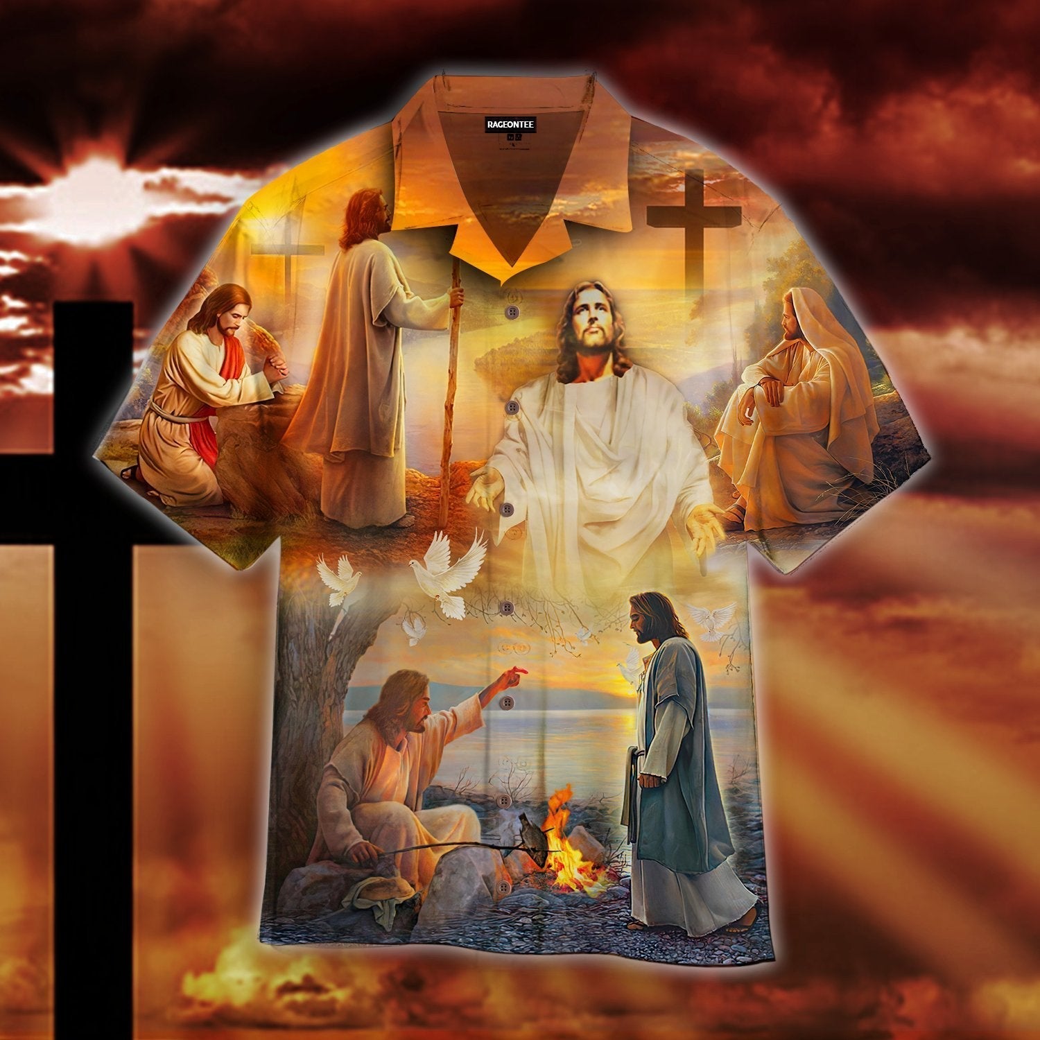 Jesus And Sunset Aloha Hawaii Shirts For Men Women Ha50039