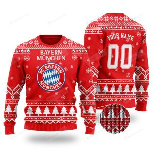 Personalized Custon Name And Number Bayern Munich Ugly Christmas Sweater, All Over Print Sweatshirt T-Shirt