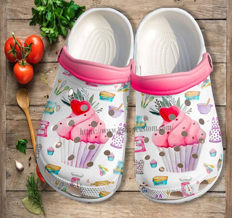 Baking Mom Pink Shoes Gift Chef Grandma – Kitchen Cake Baking Shoes Croc Clogs Mother Day Gift