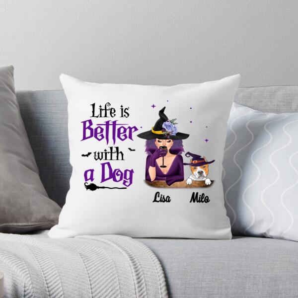 Personalized Halloween Pillow – Puppy Mom Gifts – Up To 4 Dogs