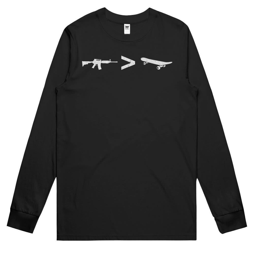 Ar Skateboard Ar Greater Than Skateboard Long Sleeve T Shirts