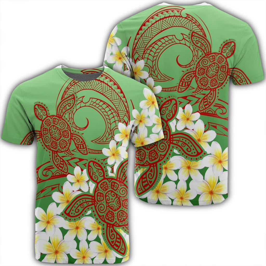 Hawaiian Turtle Plumeria Green Style Ah Ha14671