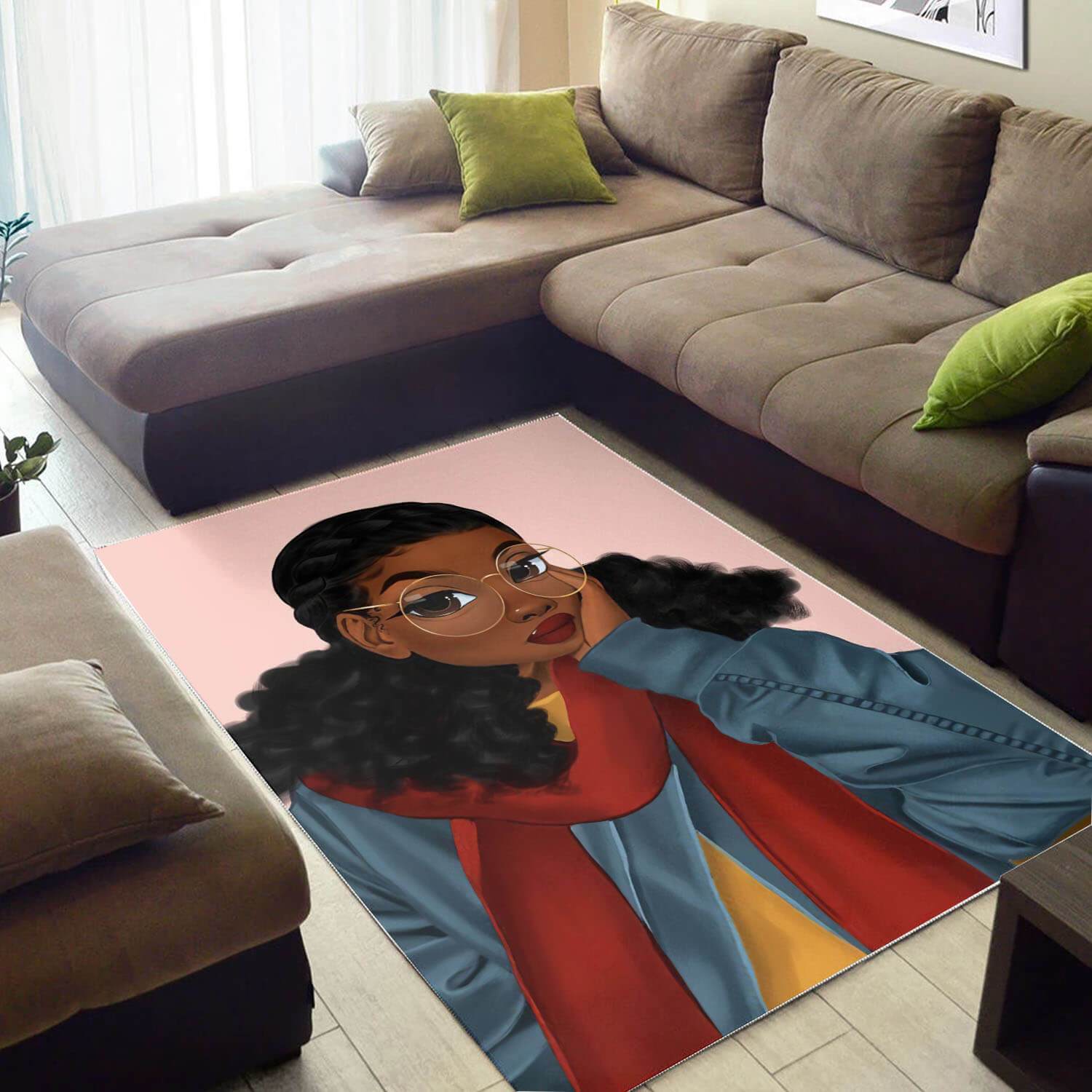 Afrocentric Area Rugs Beautiful Black Woman African Print Carpet Afrocentric Decorating Ideas WBG06040